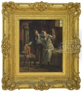 A Couple Admiring Their Reflection by Edward Antoon Portielje