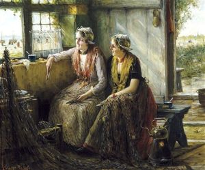Pres De La Fenetre by Edward Antoon Portielje