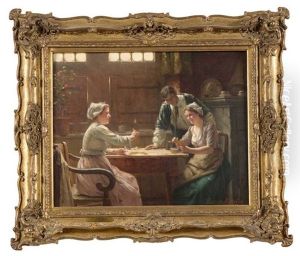 La Partie De Carte by Edward Antoon Portielje