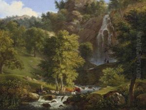Kleine Schlucht Bei Tivoli. 1824. by Henri-Joseph Boichard
