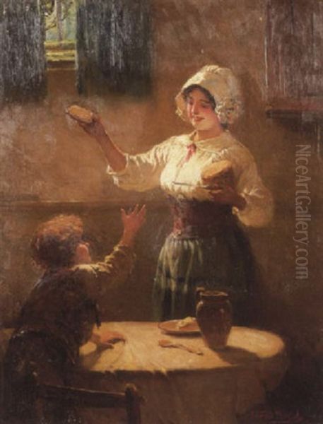 An Interior With Mother And Child - view 1