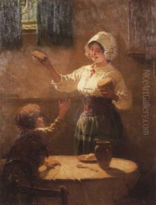 An Interior With Mother And Child by Edward Antoon Portielje