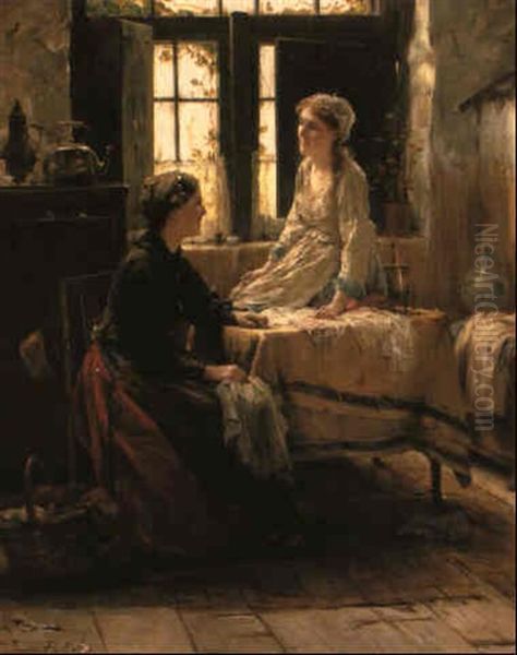 Girls In A Cottage Interior - view 1