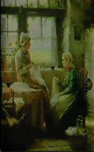 Sewing By A Window