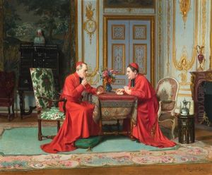 A Game Of Cards by Gerard Jozef Portielje