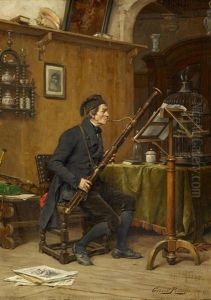 Musiker Mit Fagott by Gerard Jozef Portielje