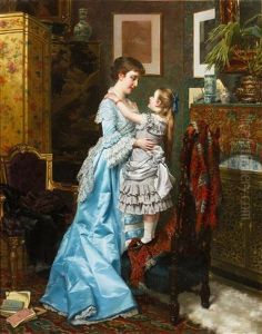Mother And Child by Gerard Jozef Portielje