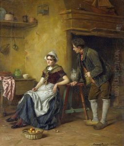 Der Antrag In Der Bauernstube by Gerard Jozef Portielje