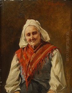 Portret Van Een Oude Vrouw by Gerard Jozef Portielje