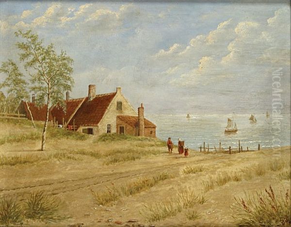 Personages En Huizen Bij De Zee - view 1