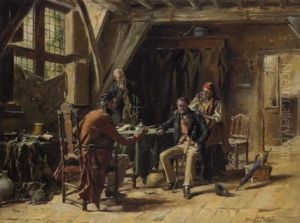 La Visite Du Notable by Gerard Jozef Portielje
