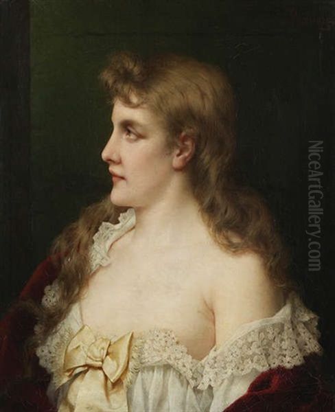 Portrait D"une Jeune Femme, Regardant De Cote - view 1