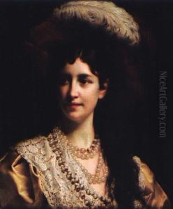 Portrait D'elegante Au Chapeau by Jan Frederik Pieter Portielje