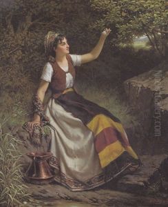Jeune Fille Au Papillon by Jan Frederik Pieter Portielje