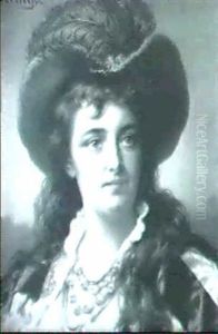 Jeune Femme Au Chapeau De Plume