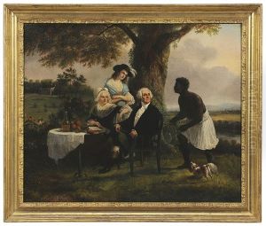 George And Martha Washington At Leisure On The Grounds Of Mount Vernon by Christiaan Julius Lodewyck Portman