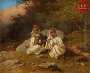 Deux Jeunes Berberes A La Chevre by Carl Porttmann