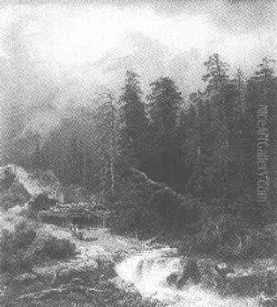 Romantische Hochalpenlandschaft Mit Wasserfall - view 1