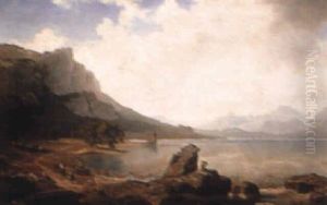 A Lakeside View by Wilhelm Porttmann