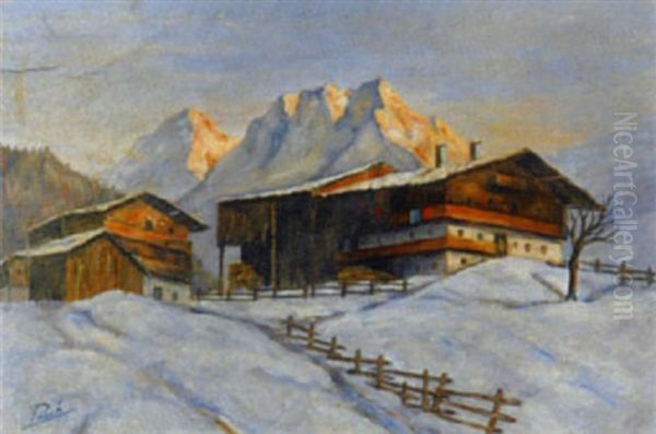 Abenstimmung In Verschneiter Berglandschaft - view 1