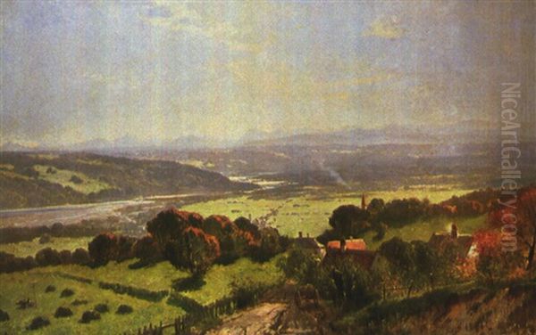 Blick In Die Tiefe Landschaft Des Voralpenbereichs Bei Wolfratshausen - view 1