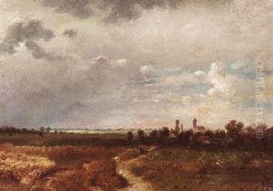 Weite Voralpenlandschaft Bei Aufziehendem Gewitter by Richard Von Poschinger