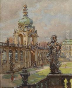 Ansicht Aus Dem Zwinger In Dresden: Blick Vom Glockenspielpavillon Zum Kronentor