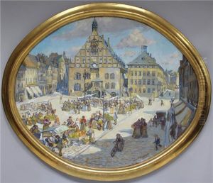 Rathaus Mit Marktplatz by Rudolf Poeschmann