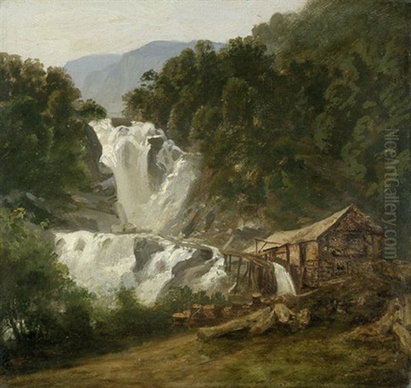Der Untere Reichenbachfall Bei Meiringen Im Berner Oberland - view 1