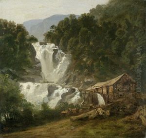 Der Untere Reichenbachfall Bei Meiringen Im Berner Oberland