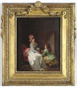 Les Chiens Cheris by Louis Leopold Boilly