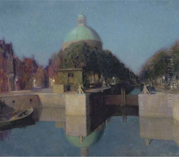 Nachtindruk Singel, Amsterdam: View Of An Amsterdam Canal - view 1