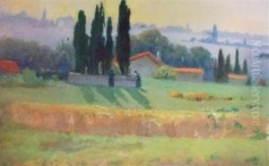 Paysage by Evgeniy Ivanovich Pospolitaki