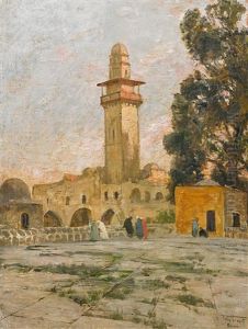 Minarett Auf Dem Tempelberg In Jerusalem by Felix Possart