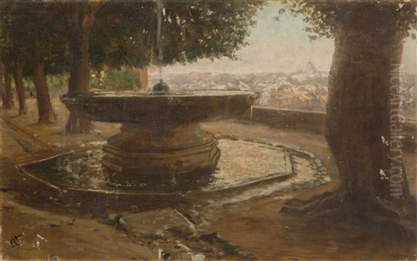 Fountain At The Monte Pincio In Rome - view 1
