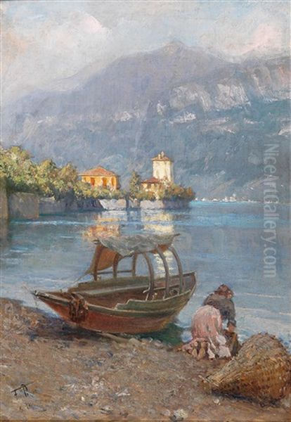 Washerwoman On Lake Como - view 1