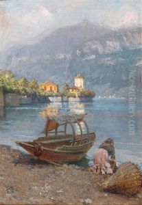 Washerwoman On Lake Como by Felix Possart