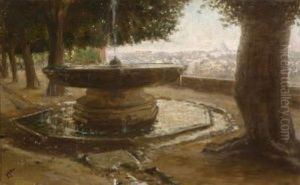 Rom - Springbrunnen Auf Dem Monte Pincio by Felix Possart