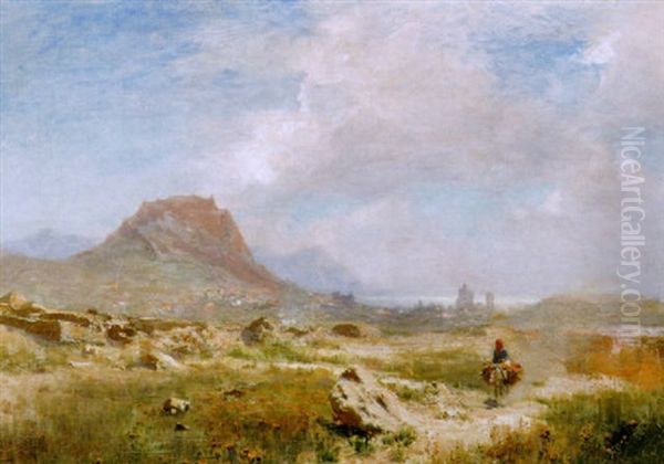Eselreiterin In Spanischer Landschaft - view 1