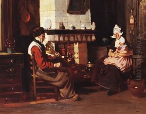 Familienidyll In Hollandischer Stube