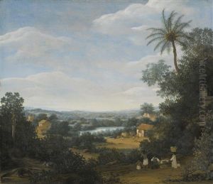 Brazilian Landscape With Laborers, An Armadillo And A Tamandua