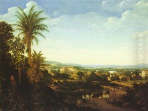 A Brazilian Landscape With A Large Coco Palm by Frans Jansz Post