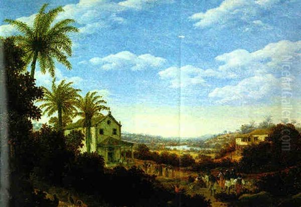 Brazilian Landscape With Dancing Natives And A Chapel With A Porch - view 1