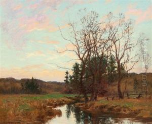 Winding Creek At Sunset