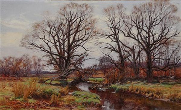 Winter Landscape With Stream - view 1