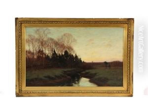 Sunrise, Spring Landscape With Stream by William Merritt Post
