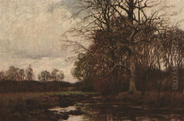 Autumn - Pasture, Stream And Trees - view 1