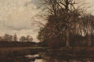 Autumn - Pasture, Stream And Trees by William Merritt Post