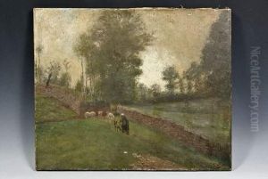 Bergere Et Troupeau by Camille Boiry