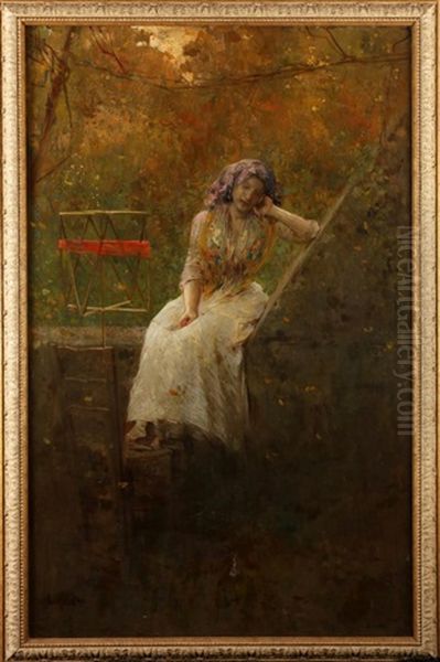Young Woman In The Garden - view 1